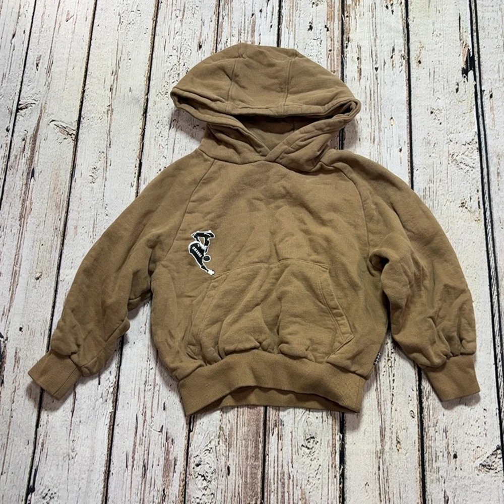 Molo Kids Brown Hoodie with Pocket and Graphic sweatshirt 116 5t